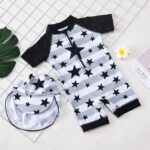 YM 8 Swim Suits / 2XL (12) Tunoluker Baby Boys Swimsuit One Piece Toddlers Zipper Bathing Suit Swimwear with Hat Rash Guard Surfing Suit JuniorHaul