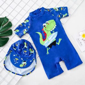 YM 9 Swim Suits / XS (2) Tunoluker Baby Boys Swimsuit One Piece Toddlers Zipper Bathing Suit Swimwear with Hat Rash Guard Surfing Suit JuniorHaul
