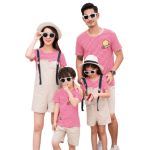 Red Striped Family Matching Outfit - Image 5