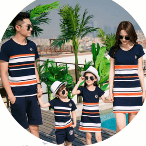 Striped Print Family Matching Set - Summer Outfit - Image 8