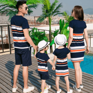 Striped Print Family Matching Set - Summer Outfit - Image 9