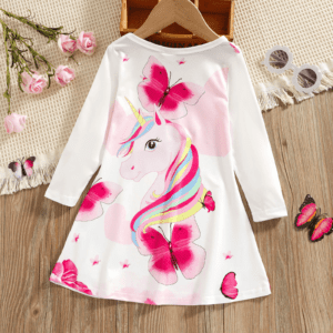 Buy Unicorn Butterfly Print Baby Dress I Adorable Dress