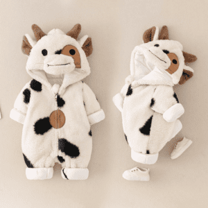 Baby Cow Plush Jumpsuit - Unisex Onesie