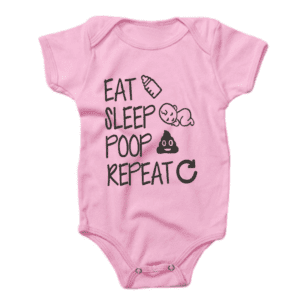 Baby Eat Sleep Poop Repeat Print Romper - Image 6