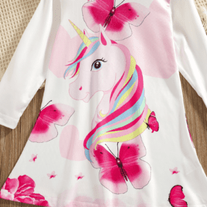 Unicorn Butterfly Print Dress - Image 3