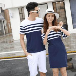 Blue Stripe Family Matching Outfit - Image 3