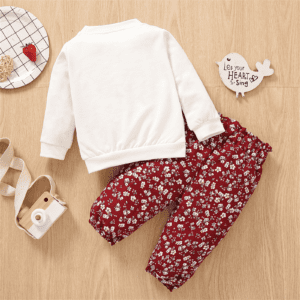 2pcs Baby Girl Rabbit Print Long sleeve Sweatshirt and Trouser Set - Image 7