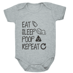 Baby Eat Sleep Poop Repeat Print Romper - Image 4