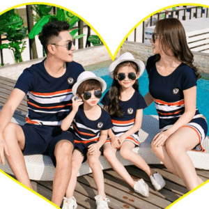 Striped Print Family Matching Set - Summer Outfit - Image 3