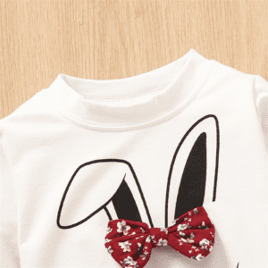 2pcs Baby Girl Rabbit Print Long sleeve Sweatshirt and Trouser Set - Image 3