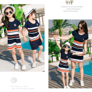 Striped Print Family Matching Set - Summer Outfit - Image 4