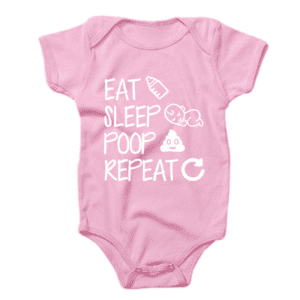 Baby Eat Sleep Poop Repeat Print Romper - Image 7
