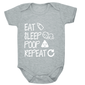 Baby Eat Sleep Poop Repeat Print Romper - Image 5