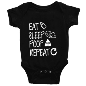 Baby Eat Sleep Poop Repeat Print Romper