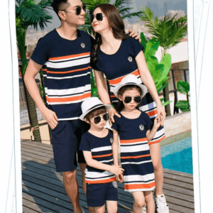Striped Print Family Matching Set - Summer Outfit - Image 7