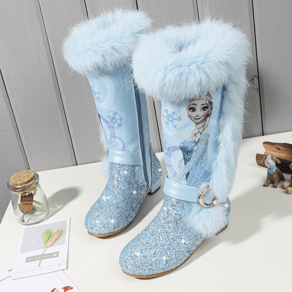 Buy Kids Girls Elsa Faux Fur Calf Boots I Glitter Boots