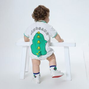 Baby Dino Print Tail Romper Set - Image 3