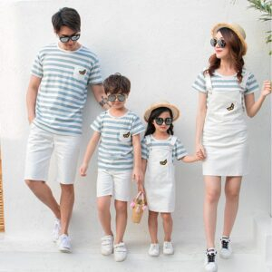 White Striped Family Tops Set - Image 3