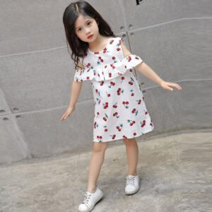 Cherry Print White Matching Outfit - Image 5