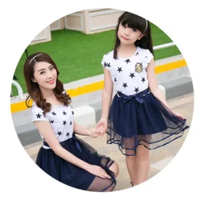 Star Print White Family Matching Outfits - Image 8