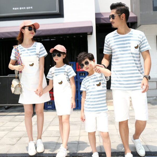 Buy White Striped Family Tops I Family Matching Outfit