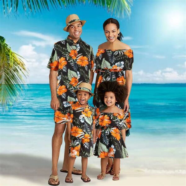 Hawaii Floral Print Family Matching Outfit