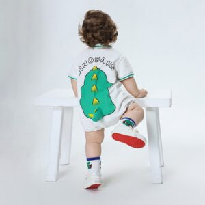 Baby Dino Print Tail Romper Set - Image 4