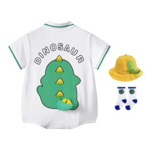 Baby Dino Print Tail Romper Set - Image 13
