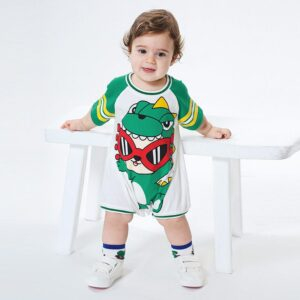 Dino Print Baby Onesie - Image 4