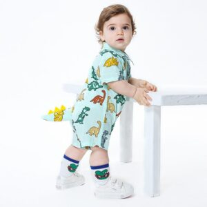 Infant Summer Dino Outfit With Tail - Image 5