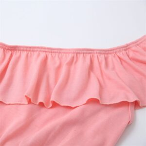 Pink Butterfly Off Shoulder Dress - Image 6