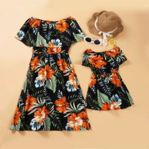 Hawaii Floral Print Family Matching Outfit - Image 6