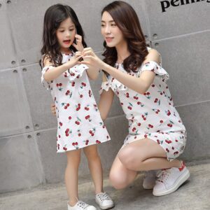 Buy Cherry Print White Matching Outfit I Family Outfit