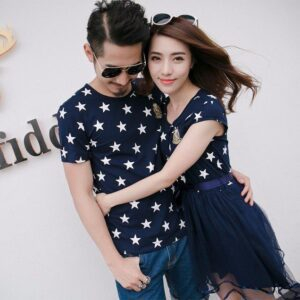 Star Print Blue Family Matching Outfits - Image 4