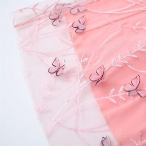 Pink Butterfly Off Shoulder Dress - Image 8