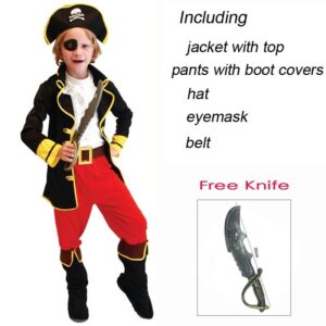 Kids Pirate Costume Including Jacket & Hat