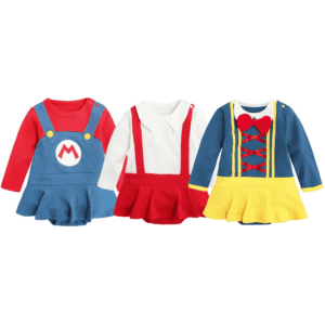 2Pcs Baby Super Mario Costume - White Red Skirt, 70cm