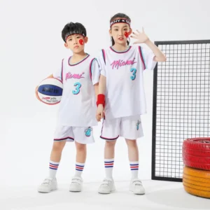 Kids Miami Heat Wade Jersey I 2PCs NBA Outfit - Image 3