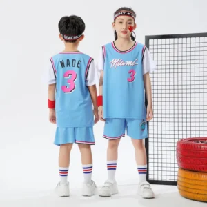 Kids Miami Heat Wade Jersey I 2PCs NBA Outfit - Image 5