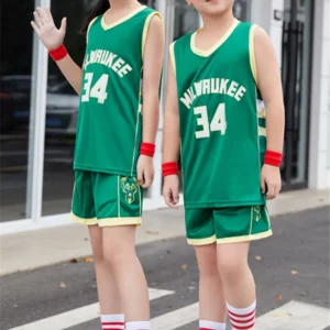 Kids Milwaukee Bucks Jersey | 2PCs NBA Outfit - Image 3