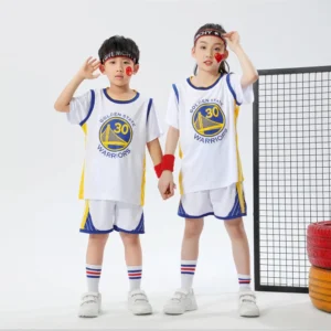 Kids Warriors Jersey I 2PCs Basketball Outfit - Image 3