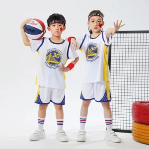 Kids Warriors Jersey I 2PCs Basketball Outfit - Image 12