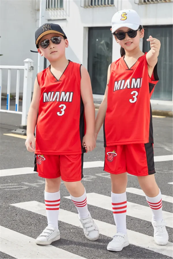 Kids Miami Heat Jersey | 2PCs NBA Outfit