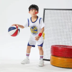 Kids Warriors Jersey I 2PCs Basketball Outfit - Image 8
