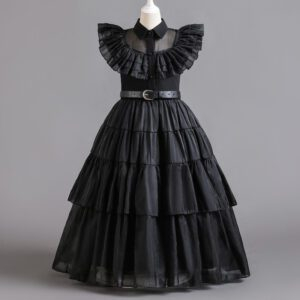 Wednesday Addams Kids Cosplay Dress - Image 3