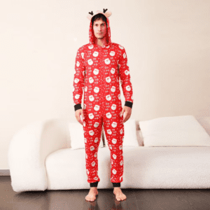 Reindeer Hooded Onesie Family Pajamas - Image 5