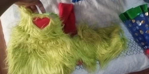 Infant Green Furry Grinch Costume With Headband photo review