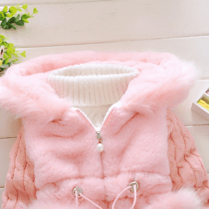 Girls Plush Hooded Winter Jacket - Image 5