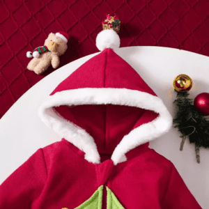 Christmas Hooded Bodysuit & Striped Socks - Image 4