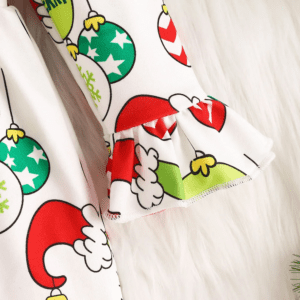 Girls Christmas Dress & Green Plush Vest - Image 7